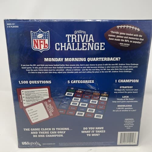 NFL Gridiron Trivia Challenge Sports Football Question Board Game - New Sealed - Thumbnail 3