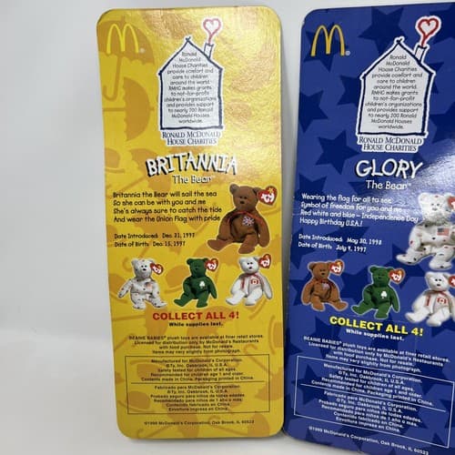 Ty McDonalds Teenie Beanie 1999 Britannia, Glory, Maple, And Erin The Bears - Thumbnail 9