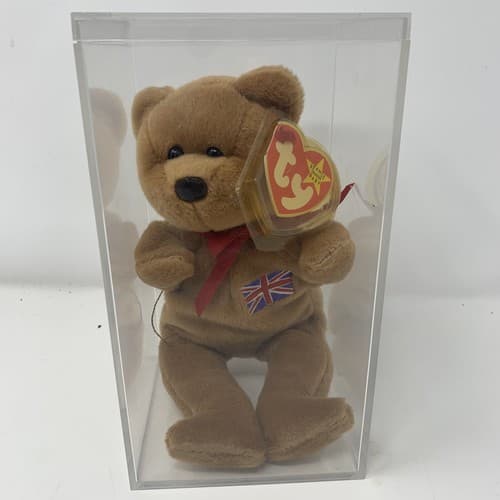 SUPER RARE UK Exclusive 1997 Britannia Beanie Baby Indonesia/ERRORS (A3)