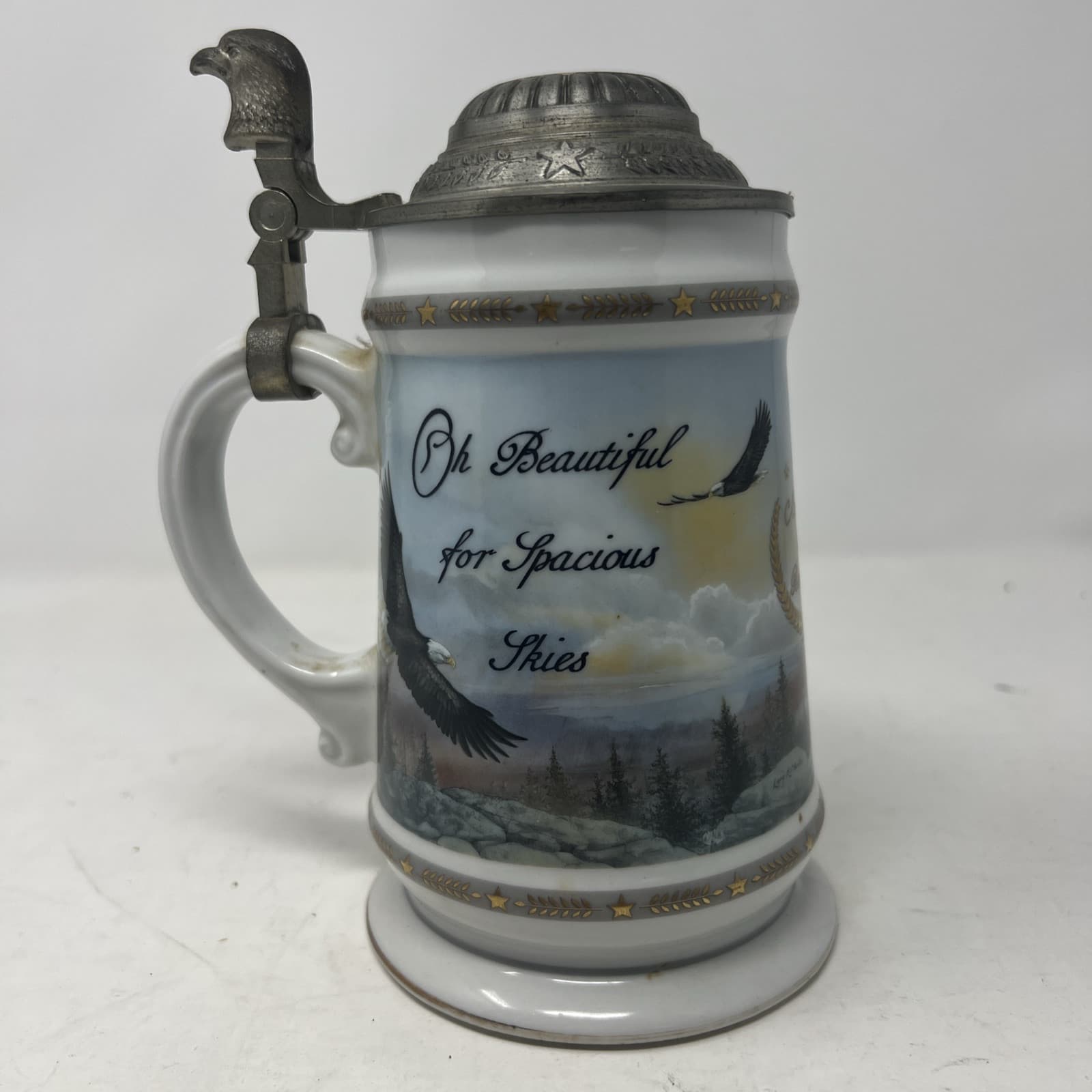 LONGTON CROWN "SPACIOUS SKIES" LIDDED BEER STEIN, "AMERICA THE BEAUTIFUL" SERIES - Image 1