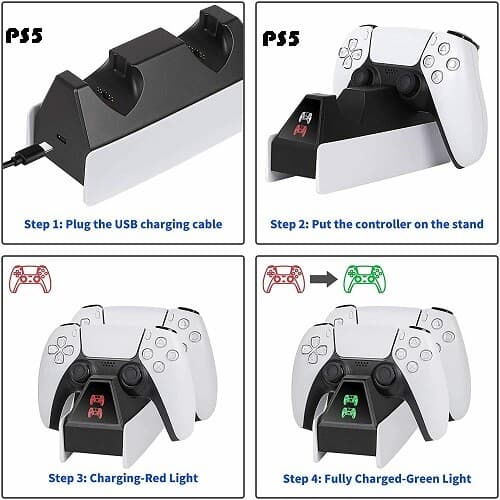 PS5 Controller Charger Stand DualSense Fast Charging Station Dock PlayStation 5 - Thumbnail 3