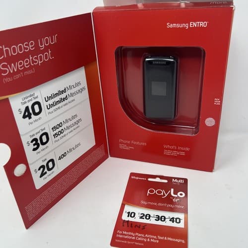 Samsung Entro SPH-M270 - Black (Virgin Mobile) Cellular Flip Phone (A7) - Thumbnail 2