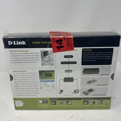 NEW D-Link DES-1105 5 Port 10/100 Desktop Gigabit Switch (A16) - Thumbnail 3