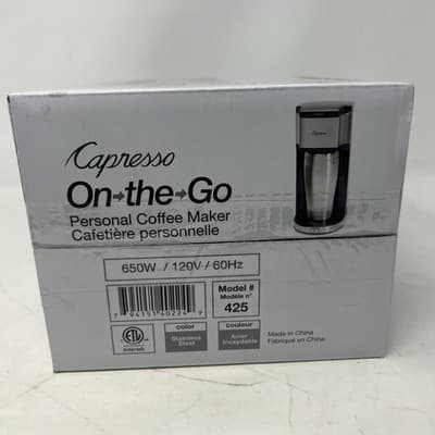 Capresso On-The-Go Personal Coffee Maker Model #425- Stainless Steel -Brand New - Thumbnail 4