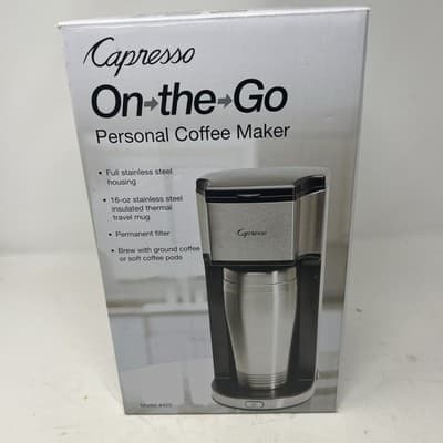 Capresso On-The-Go Personal Coffee Maker Model #425- Stainless Steel -Brand New