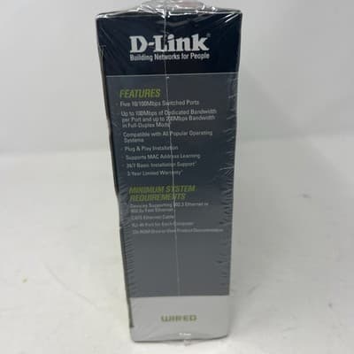 NEW D-Link DES-1105 5 Port 10/100 Desktop Gigabit Switch (A16) - Thumbnail 2