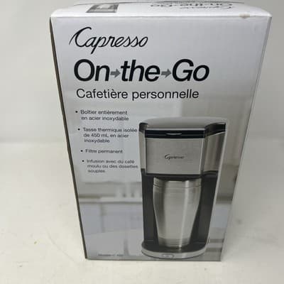 Capresso On-The-Go Personal Coffee Maker Model #425- Stainless Steel -Brand New - Thumbnail 3