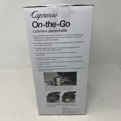 Capresso On-The-Go Personal Coffee Maker Model #425- Stainless Steel -Brand New - Thumbnail 2