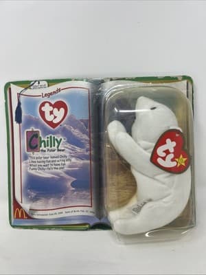 McDonalds Legends Chilly The Polar Bear Ty Beanie Baby Brand New In Box (A18)
