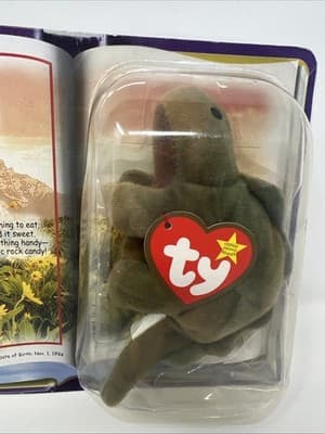 TY STEG The Stegosaurus 1994 Mc Donalds Beanie Baby RARE RETIRED DINOSAUR TRIO - Thumbnail 3