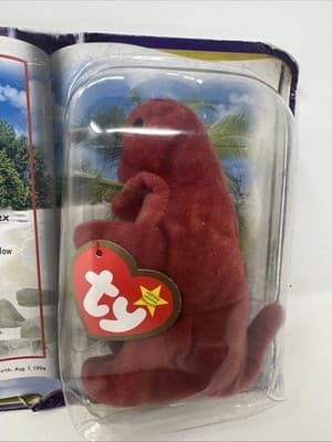 TY Teenie Beanie Babies *McDonalds Happy Meal Toy~ 'Rex' The Tyrannosaurus w/Tag - Thumbnail 3