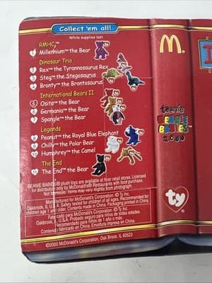 Osito The Bear Mexico International Bears II TY Teenie Beanie Baby McDonalds - Thumbnail 5