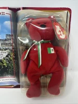 Osito The Bear Mexico International Bears II TY Teenie Beanie Baby McDonalds - Thumbnail 3