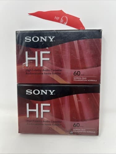 Block of 2 Sony HF Blank Cassette Tapes 60 Minutes of High Fidelity Recording