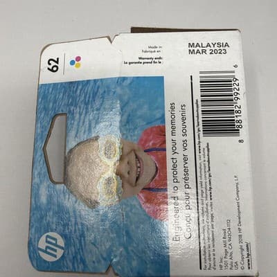 HP 62 (C2P06AN) Tri-color Ink Cartridge. New. DATED 03/2023 (A131) - Thumbnail 3
