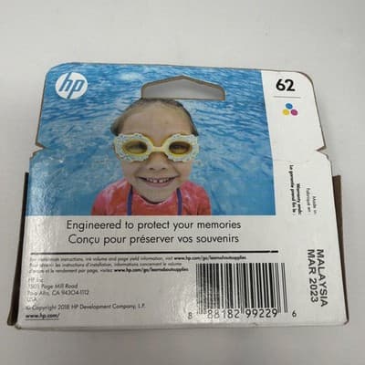 HP 62 (C2P06AN) Tri-color Ink Cartridge. New. DATED 03/2023 (A131) - Thumbnail 2