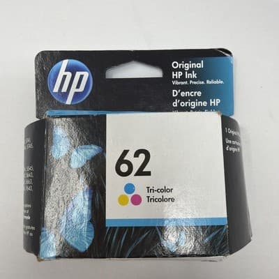 HP 62 (C2P06AN) Tri-color Ink Cartridge. New. DATED 03/2023 (A131) - Image 1