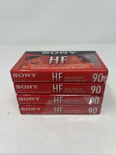NEW SONY Blank HF Audio Cassette Tapes LOT OF4 Normal Bias 90 Minutes (A13) - Image 1