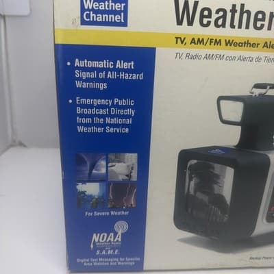 NOB Weather Channel Weather Alert Radio-TV W/ LED Light & Cell Phone Charger - Thumbnail 2