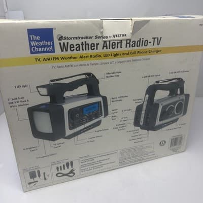 NOB Weather Channel Weather Alert Radio-TV W/ LED Light & Cell Phone Charger - Thumbnail 6