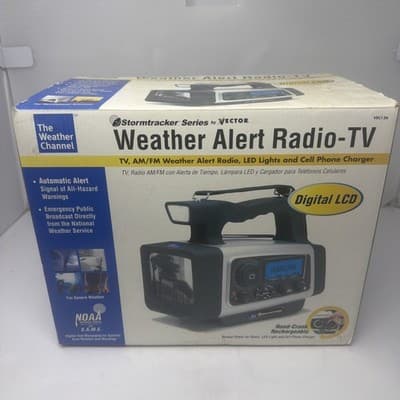 NOB Weather Channel Weather Alert Radio-TV W/ LED Light & Cell Phone Charger