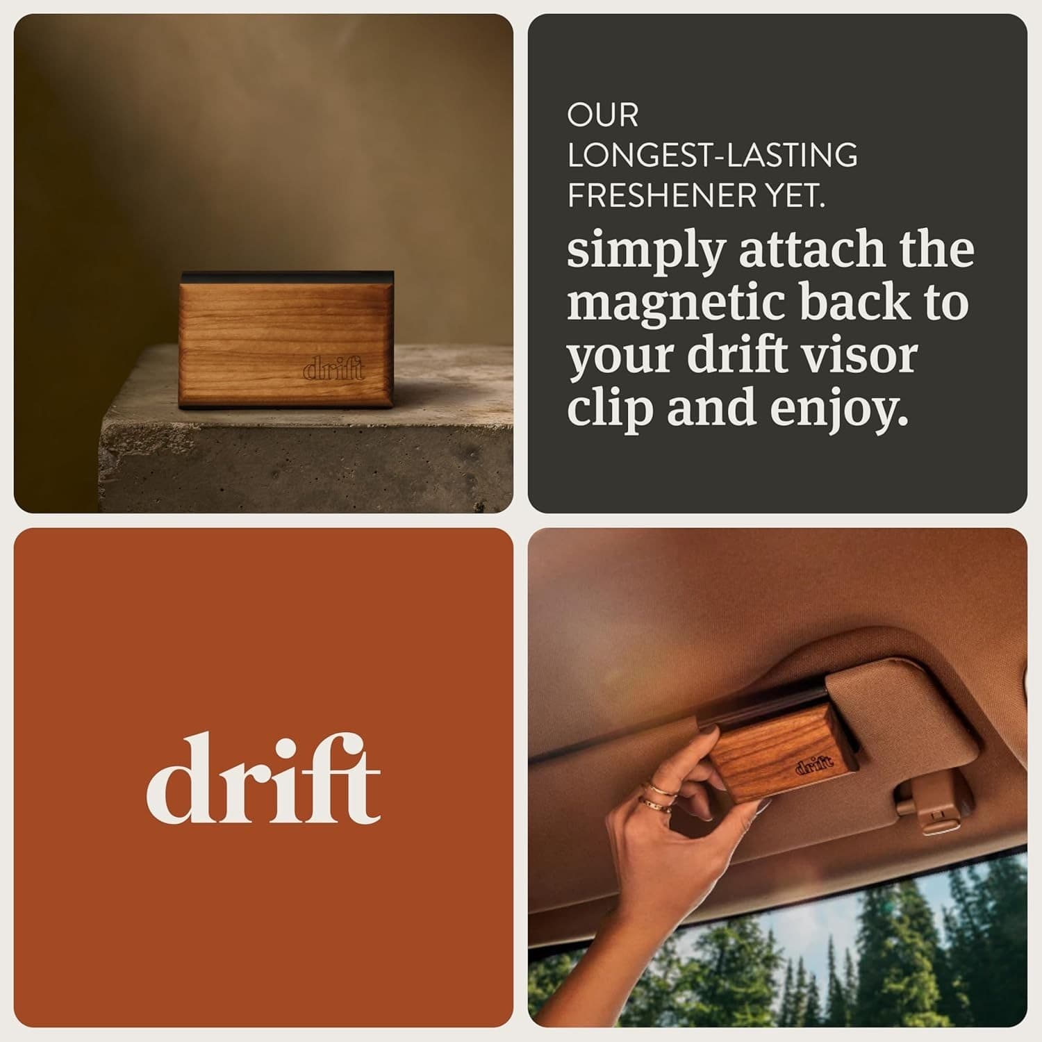 Drift Car Air Freshener - Wood Air Freshener - Car Odor Eliminator - Teak Scent - Thumbnail 5