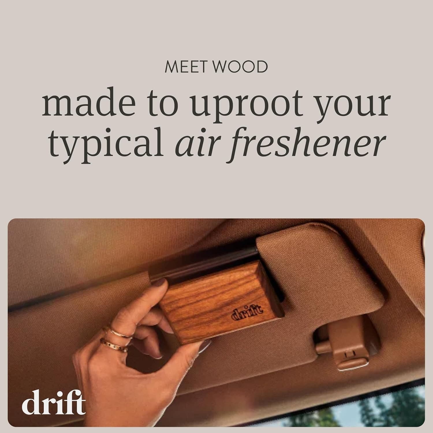 Drift Car Air Freshener - Wood Air Freshener - Car Odor Eliminator - Teak Scent - Thumbnail 2