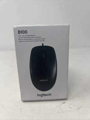 NEW GENUINE OEM Logitech B100 USB Standard Wired Mouse - 910-001439 (A15) - Image 1