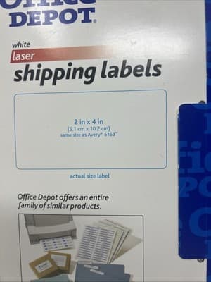 Office Depot 1000 Blank Printable Shipping Labels, White laser 2X4 #612-051 - Thumbnail 4