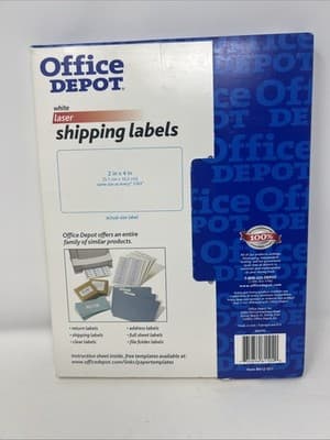 Office Depot 1000 Blank Printable Shipping Labels, White laser 2X4 #612-051 - Thumbnail 5