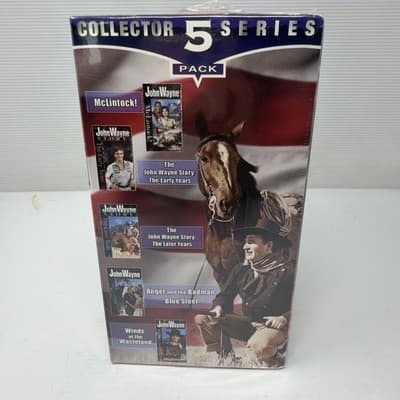 John Wayne VHS Collector Series 5 "American Hero" - (5) VHS Tapes - Sealed! (A11 - Thumbnail 2