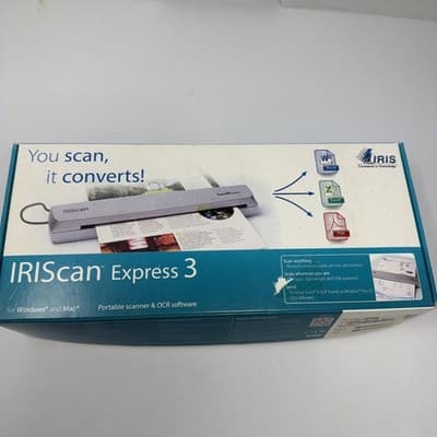 IriScan Express 3-Scan Portable USB Scanner Documents Photos Business Cards (A18