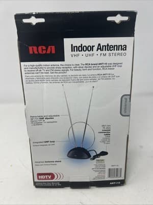 Genuine RCA ANT110 Universal UHF VHF FM Stereo Indoor TV Antenna HDTV (A8) - Thumbnail 2