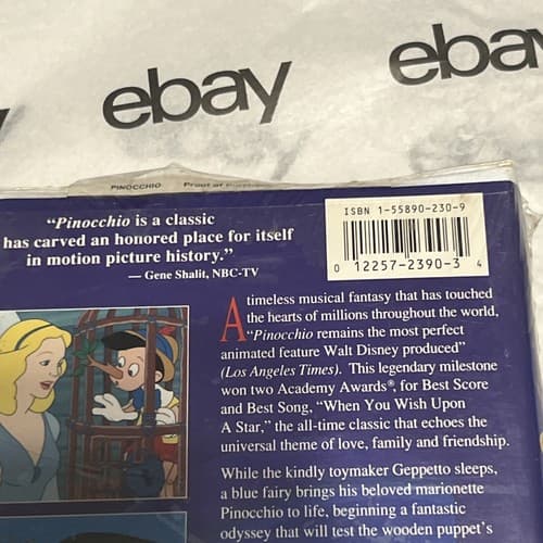 PINOCCHIO (VHS 1993) WALT DISNEY CLASSIC NEW SEALED - Thumbnail 3
