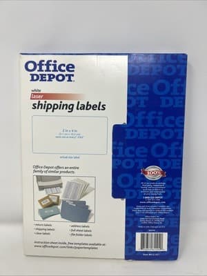 Office Depot 1000 Blank Printable Shipping Labels, White laser 2X4 #612-051 - Thumbnail 3