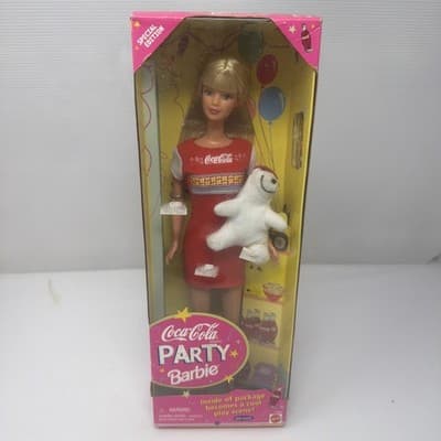 VINTAGE 1998 MATTEL COCA COLA PARTY BARBIE NIB#22964 SPECIAL EDITION (A11)