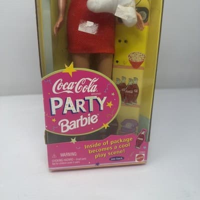 VINTAGE 1998 MATTEL COCA COLA PARTY BARBIE NIB#22964 SPECIAL EDITION (A11) - Thumbnail 3