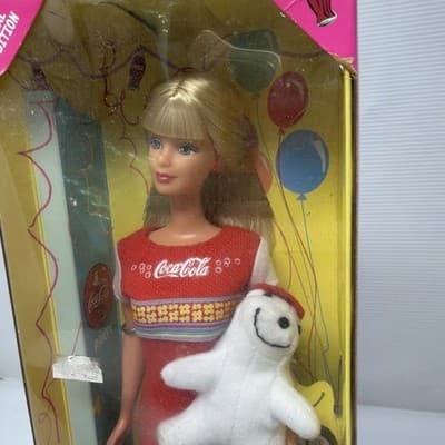VINTAGE 1998 MATTEL COCA COLA PARTY BARBIE NIB#22964 SPECIAL EDITION (A11) - Thumbnail 4