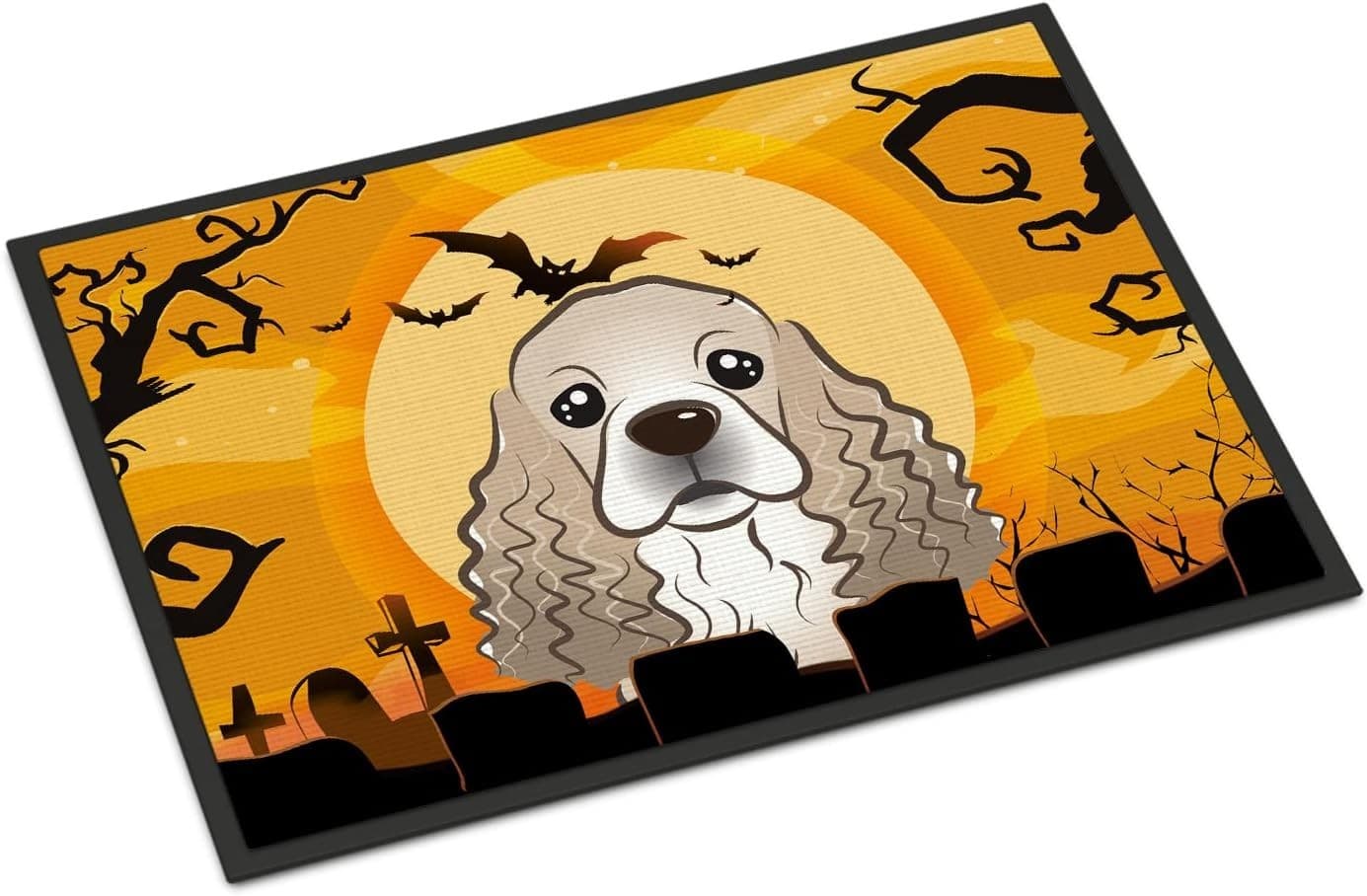 Caroline's Treasures BB1774JMAT Halloween Cocker Spaniel Doormat 24x36 Front