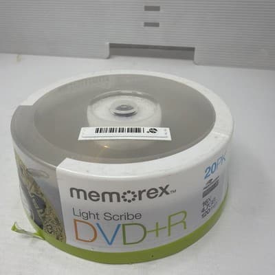 MEMOREX LIGHTSCRIBE DVD+R 16X SPEED 4.7GB 120 MIN RECORDABLE DISCS 20 PACK (A13