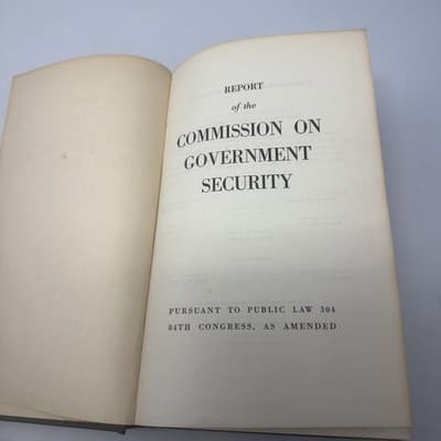 Report of the Commission on Government Security (Hardcover) 1957 double sign - Thumbnail 7