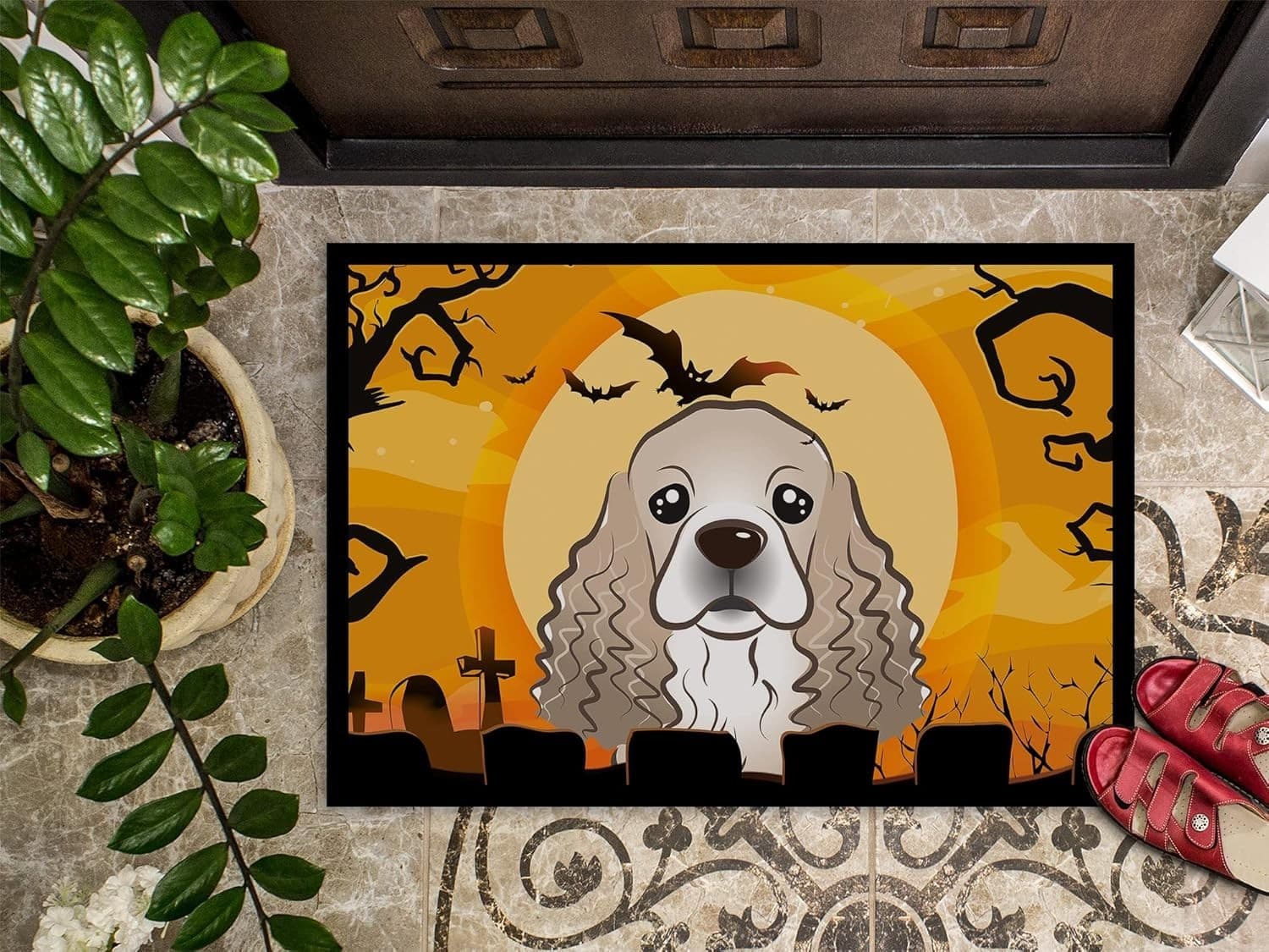 Caroline's Treasures BB1774JMAT Halloween Cocker Spaniel Doormat 24x36 Front - Thumbnail 3