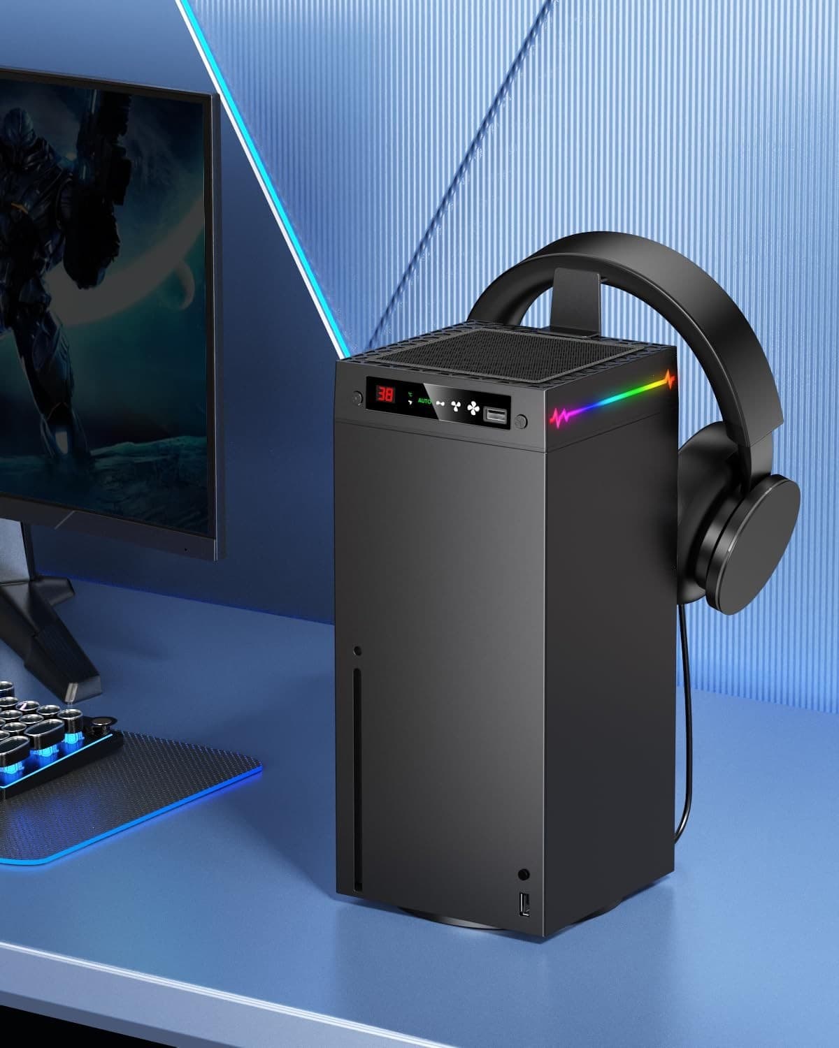 [LED Display] Auto Cooling Fan for Xbox Series X with 9 RGB Light, Cooling Syste - Thumbnail 7