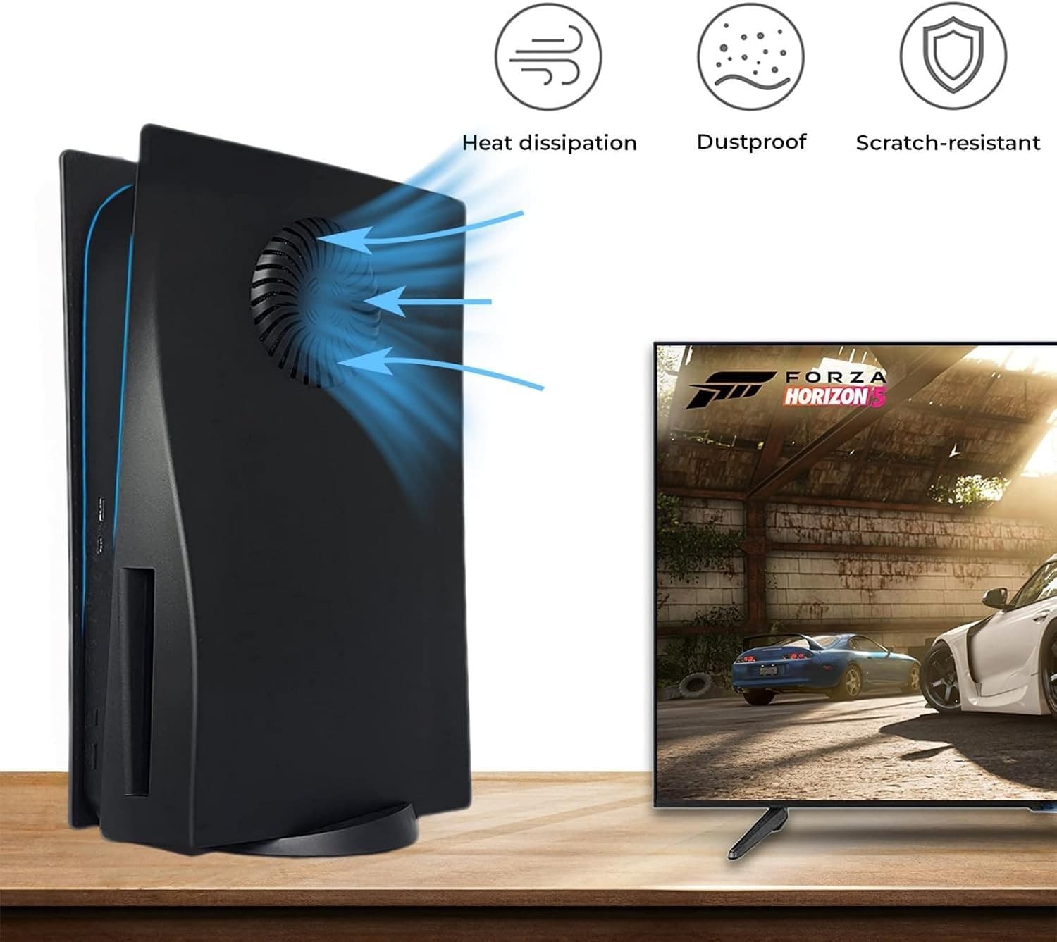 Cover Plates with Cooling Vent for 2020 PS5 Disc Edition, KANNGENN Replacement S - Thumbnail 4