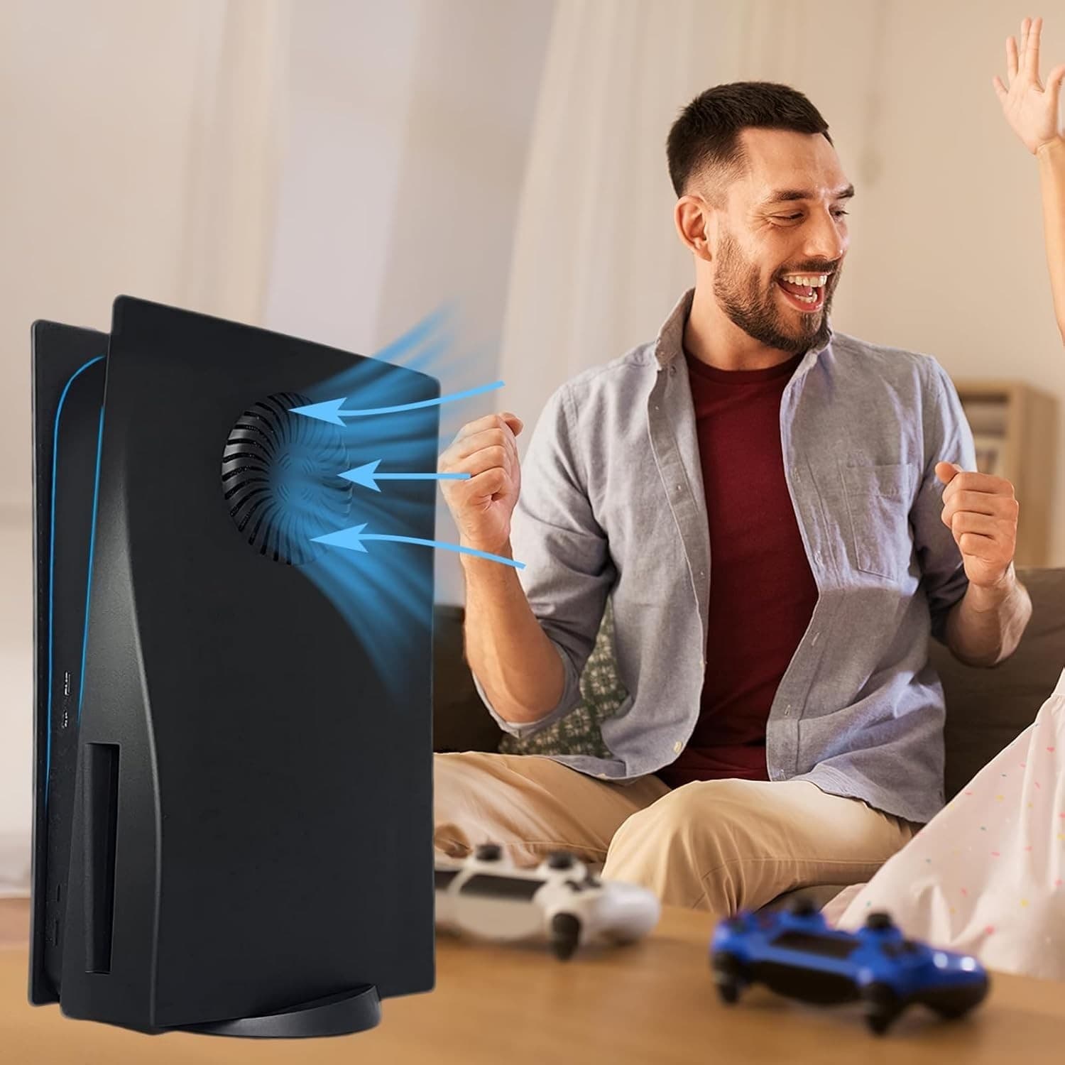 Cover Plates with Cooling Vent for 2020 PS5 Disc Edition, KANNGENN Replacement S - Thumbnail 5