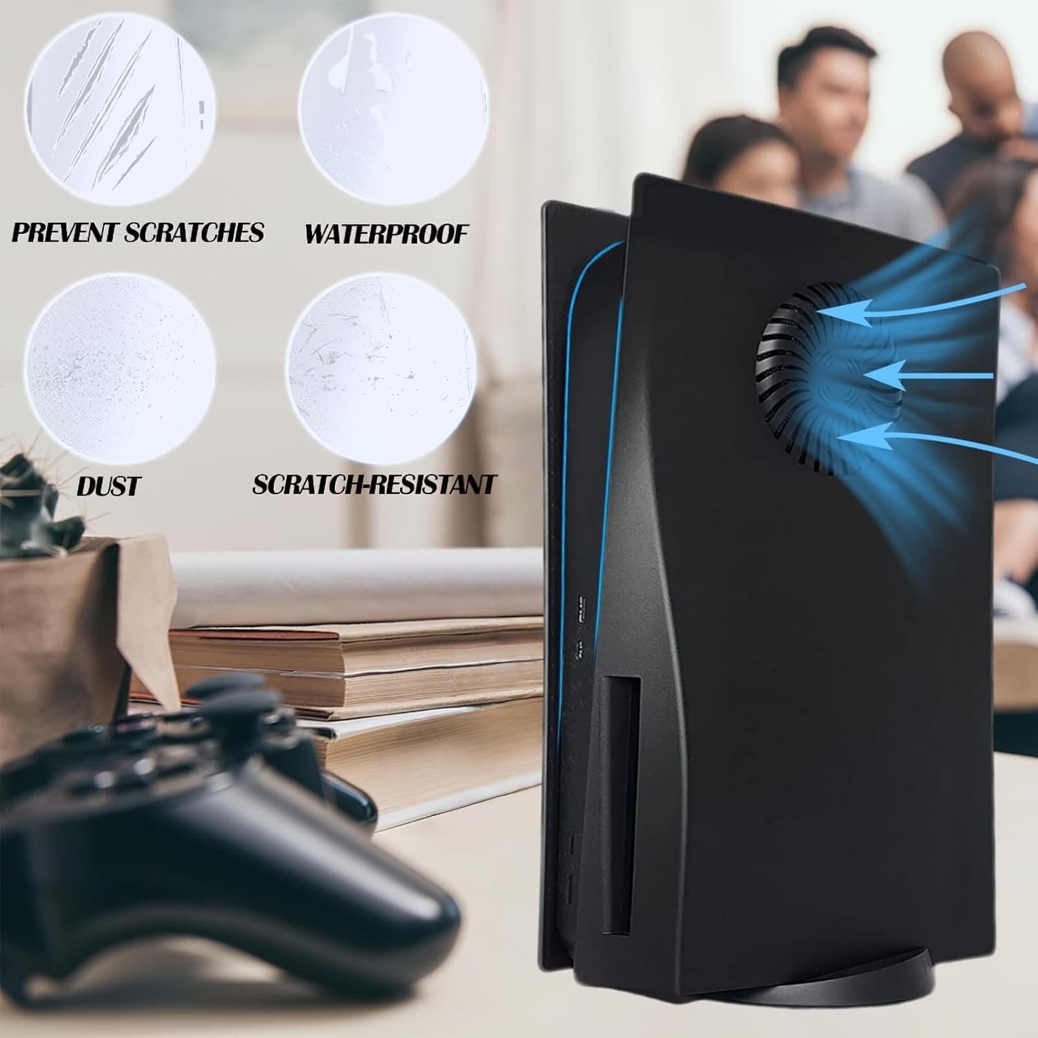 Cover Plates with Cooling Vent for 2020 PS5 Disc Edition, KANNGENN Replacement S - Thumbnail 3