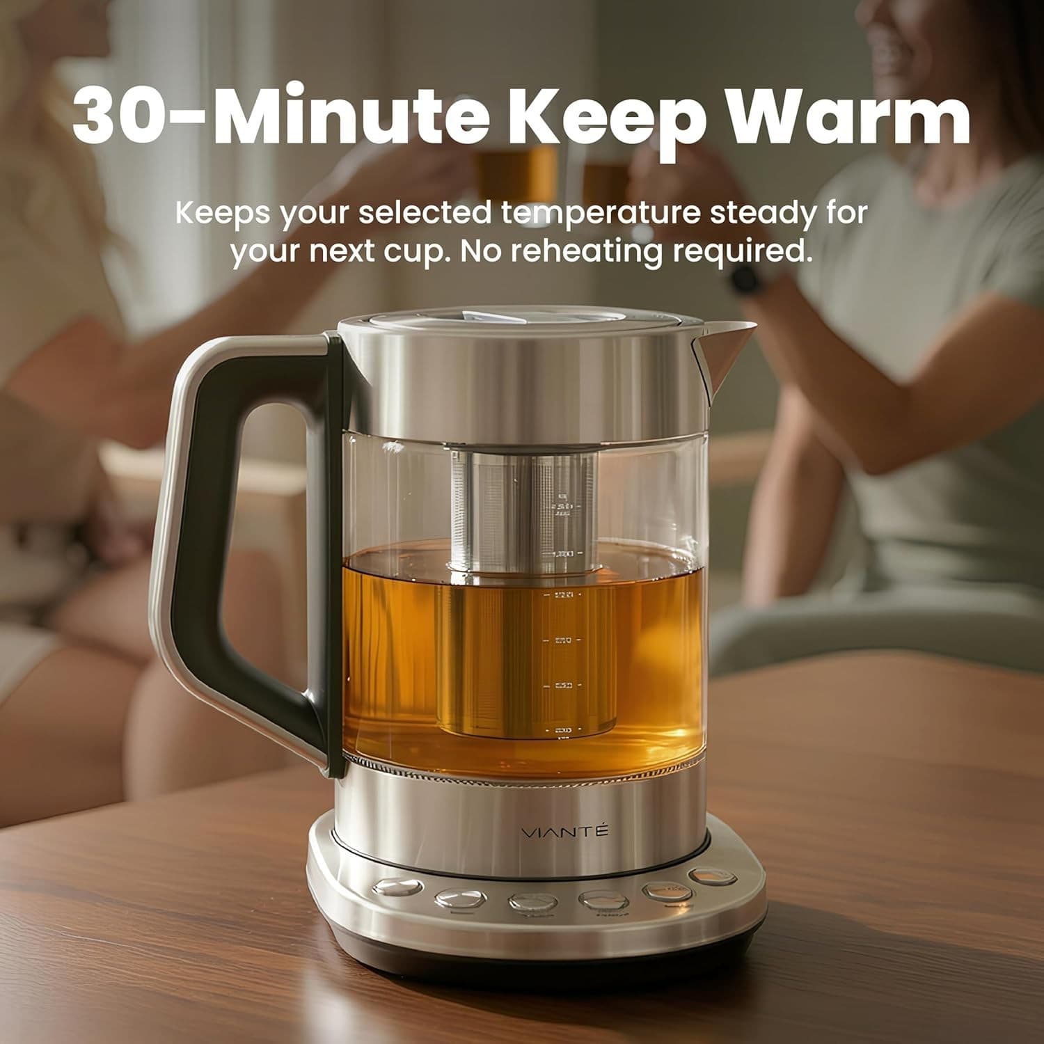 Vianté Electric Tea Kettle With Infuser for Loose Leaf, No Plastic In Contact Wi - Thumbnail 8