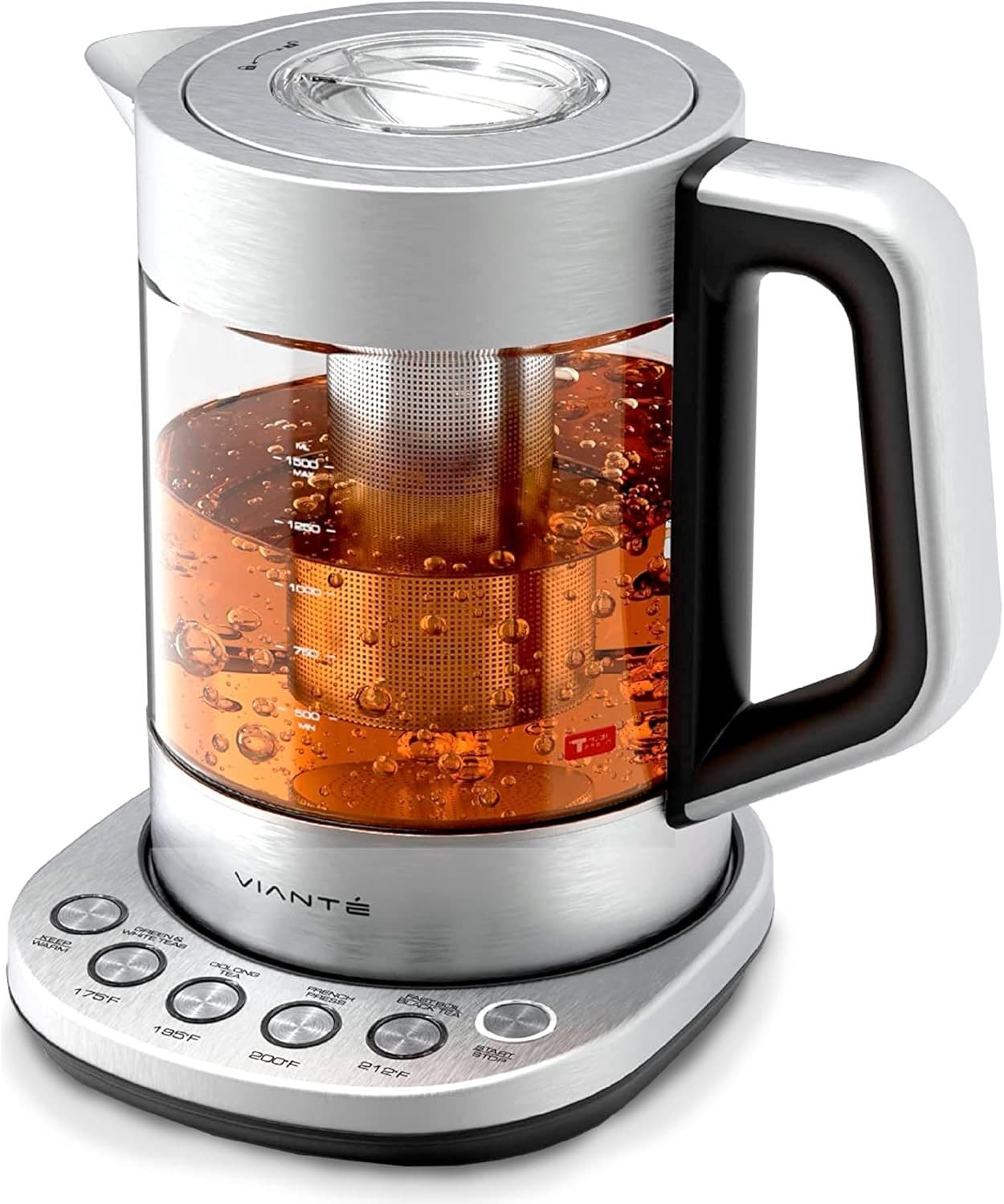 Vianté Electric Tea Kettle With Infuser for Loose Leaf, No Plastic In Contact Wi