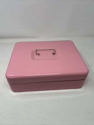 Kyodoled Medium Cash Box with Money Tray,Small Safe Lock Box with Key, Drawer,7. - Thumbnail 4