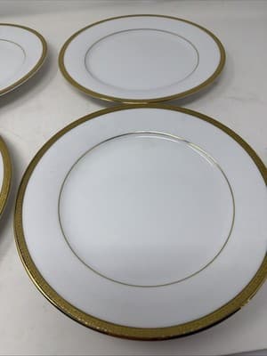 4X Charter Club Dinner Plates Grand Buffet Set of 3 Gold 9.5/8" White Porcelain - Thumbnail 4